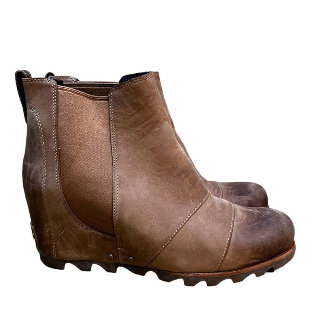Sorel Wedge II Elk Brown Leather Bootie Ankle